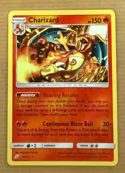 Pokemon TCG - Charizard - 14/181 Team Up Reverse Holo Rare - Near Mint - Image 1