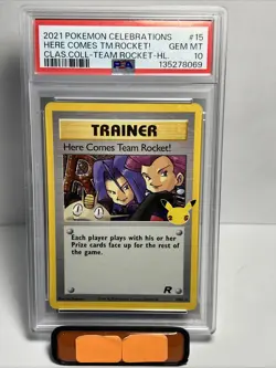2021 POKEMON CELEBRATIONS CLASSIC COLL #15 HERE COMES TEAM ROCKET!-HOLO PSA 10 - Image 1