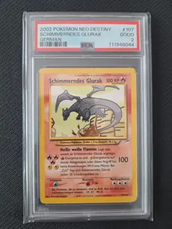 Pokemon Karte Schimmerndes Glurak Neo Destiny PSA 2 DE - Image 1