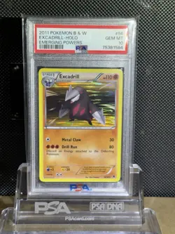 2011 POKEMON B & W EMERGING POWERS EXCADRILL HOLO 56/98 PSA 10 🔥LOW POP 6🔥 - Image 4