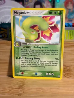 MEGANIUM 9/115 EX Unseen Forces Unlimited Vintage Pokemon TCG HP - Image 1