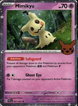 MIMIKYU 037/091 Halloween Trick or Trade 2024 Cosmos Holo Pokemon TCG Near Mint - Image 1