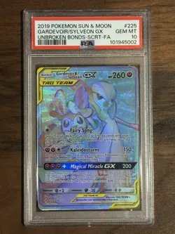 2019 POKEMON SUN & MOON UNBROKEN BONDS FULL ART/GARDEVOIR & SYLVEON GX PSA 10 - Image 1