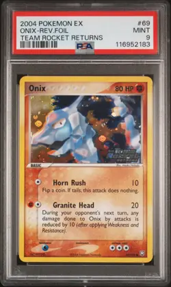 2004 POKEMON EX TEAM ROCKET RETURNS ONIX #69 REVERSE PSA 9 MINT #116952183 - Image 1