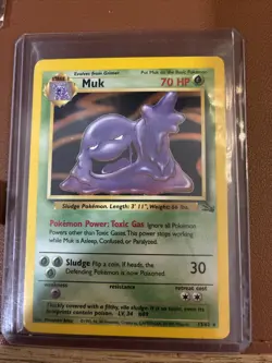 Pokemon TCG Muk Fossil 13/62 Holo Unlimited Holo Rare LP/NM Vintage WotC 1999 - Image 1