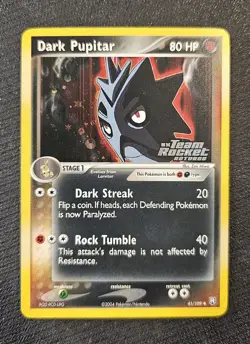 Pokemon Dark Pupitar 41/109 Ex Team Rocket Returns Holo Stamped - Image 1
