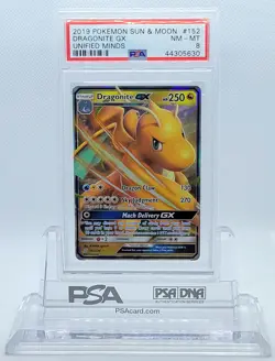 POKEMON UNIFIED MINDS DRAGONITE GX #152 HOLO PSA 8 NM-MT #44305630 - Image 1