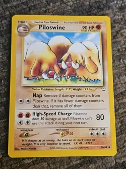 Pokemon TCG Piloswine 36/64 WotC Neo Revelation Unlimited Uncommon LP - Image 1