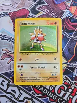 Pokemon TCG WOTC Base Set Hitmonchan 7/102 Holo Rare MP - Image 1