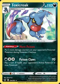 Pokemon Toxicroak (124/280) Sword & Shield LP HOLO - Image 1