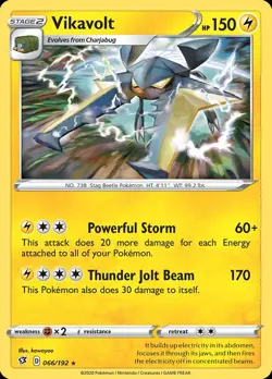 Pokemon Vikavolt (66/241) Rebel Clash LP REVERSE HOLO - Image 1