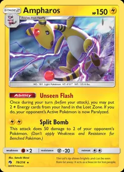 Pokemon Ampharos (78/264) Lost Thunder LP HOLO - Image 1