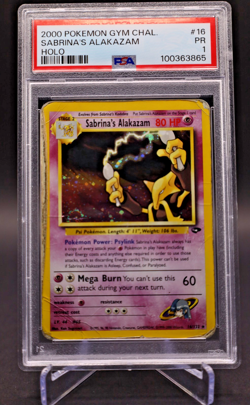 2000 Pokemon - Sabrina’s Alakazam - Holo Rare - Gym Challenge #16 - PSA 1 Poor - Image 1