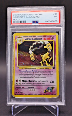 2000 Pokemon - Sabrina’s Alakazam - Holo Rare - Gym Challenge #16 - PSA 1 Poor - Image 2