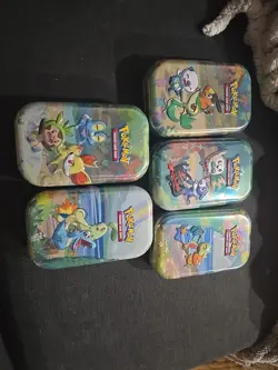 Pokemon Celebrations 25th Anniversary Mini Tin Lot of 5 (OPENED!) Coins Inserts - Image 1