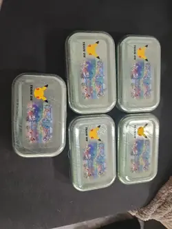Pokemon Celebrations 25th Anniversary Mini Tin Lot of 5 (OPENED!) Coins Inserts - Image 3