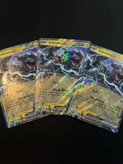 x3 Zekrom Ex 034/086 (Black Bolt Stamped) NM TCG Pokemon - Image 1