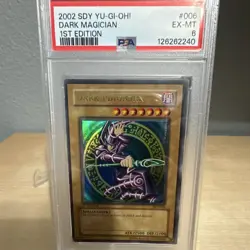 2002 Yu-Gi-Oh! Dark Magician SDY-006 1st Edition PSA 6 FOIL PRINT LINE MISPRINT - Image 1