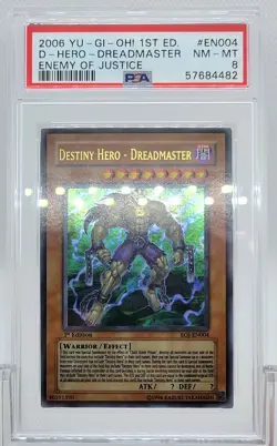 YUGIOH 1ST ED EOJ-EN004 DESTINY HERO DREADMASTER ULTRA PSA 8 NM-MT #57684482 - Image 4