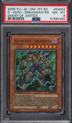 YUGIOH 1ST ED EOJ-EN004 DESTINY HERO DREADMASTER ULTRA PSA 8 NM-MT #57684482 - Image 5