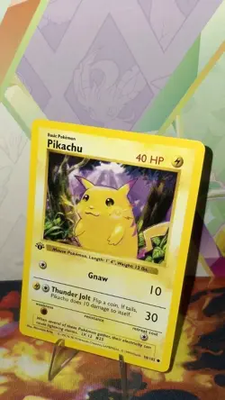 Pokemon TCG 1st Edition Shadowless Yellow Cheeks Pikachu 58/102 Nm/M - Image 2