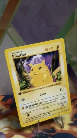 Pokemon TCG 1st Edition Shadowless Yellow Cheeks Pikachu 58/102 Nm/M - Image 3