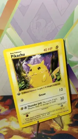 Pokemon TCG 1st Edition Shadowless Yellow Cheeks Pikachu 58/102 Nm/M - Image 4