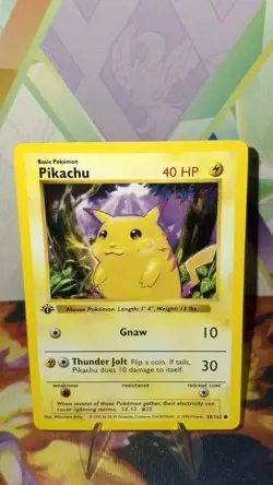 Pokemon TCG 1st Edition Shadowless Yellow Cheeks Pikachu 58/102 Nm/M - Image 5