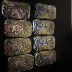 Pokemon TCG Prismatic Evolutions Mini-Tin Cards 2 Pack Sealed Lot Of 8 - Image 1