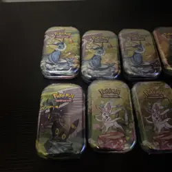 Pokemon TCG Prismatic Evolutions Mini-Tin Cards 2 Pack Sealed Lot Of 8 - Image 2