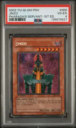 2002 YU-GI-OH! PSV-PHARAOH'S SERVANT 1ST EDITION #000 JINZO PSA 4 - Image 1