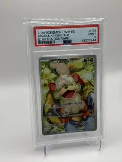 2024 Pokemon SV Twilight Masquerade TWM EN Hisuian Growlithe #181/167 PSA 9 - Image 2