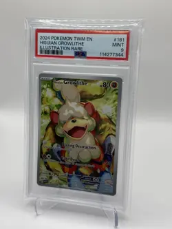 2024 Pokemon SV Twilight Masquerade TWM EN Hisuian Growlithe #181/167 PSA 9 - Image 3