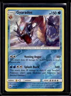 2017 Pokemon SM Burning Shadows Gyarados Reverse Holo #33/147 - Image 1