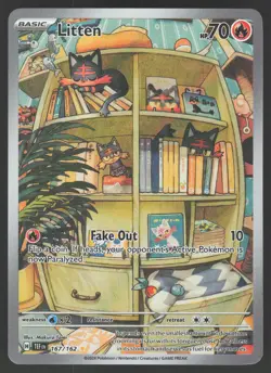 Litten 167/162 Illustration Rare Pokemon TCG Temporal Forces NM - Image 1
