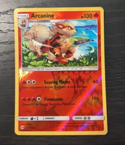Pokemon Sun & Moon Arcanine Reverse Holo Rare Card 22/149 LP - Image 1