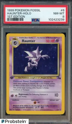 1999 Pokemon TCG Fossil 1st Edition #6 Haunter Holo PSA 8 NM-MT - Image 1