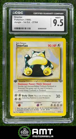 Snorlax CGC 9.5 1999 Pokemon Jungle 1st Edition #27/64 0081 - Image 1