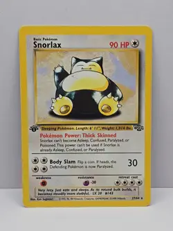1999 Pokemon TCG Snorlax Jungle Card 27/64 1st Edition Rare Non Holo MP - Image 1