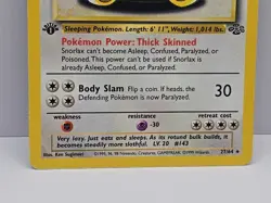 1999 Pokemon TCG Snorlax Jungle Card 27/64 1st Edition Rare Non Holo MP - Image 4