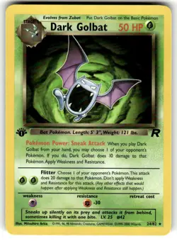 Pokemon TCG Team Rocket (1st Edition) #24/82 Dark Golbat LP+ - Image 1
