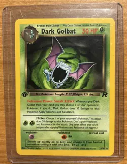 Pokemon Team Rocket 1st Edition Rare Dark Golbat 24/82 NM NP - Image 1