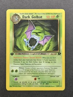 Dark Golbat 1st Edition Team Rocket Set 24/82 Vintage 2000 WOTC Pokemon TCG NM - Image 1