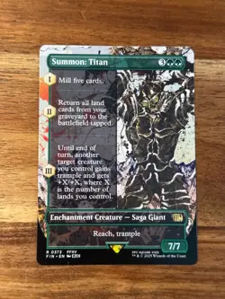 Final Fantasy Summon: Titan Borderless non foil Magic MTG FIN373 - Image 1