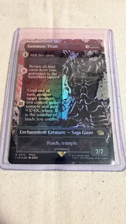 MTG FINAL FANTASY ** Summon : Titan ** (Borderless) ** RARE #0373 ** FOIL ** - Image 1