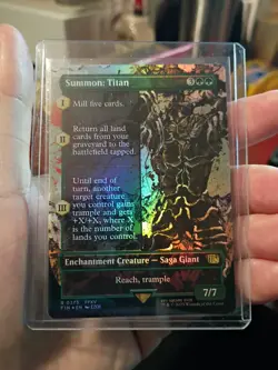 1x - Summon: Titan - FOIL BORDERLESS - (saga) - Final Fantasy - NM MTG - Image 1