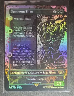 Magic MTG Final Fantasy Summon: Titan #373 *FOIL* Borderless Rare - Image 1