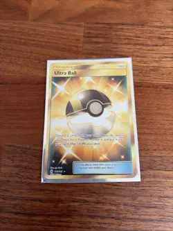 Pokemon TCG Ultra Ball Trainer Gold Secret Rare 161/149 Sun & Moon - Image 1