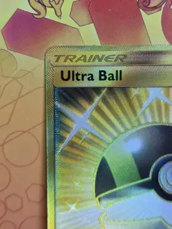 Pokemon 2017 Ultra Ball Secret Rare Gold Holo Trainer 161/149 LIGHTLY PLAYED - Image 2