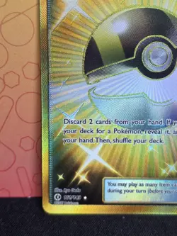 Pokemon 2017 Ultra Ball Secret Rare Gold Holo Trainer 161/149 LIGHTLY PLAYED - Image 5
